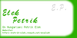 elek petrik business card